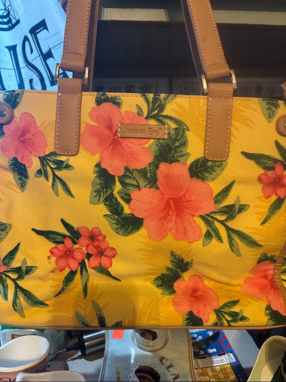 Yellow Floral Tote Bag